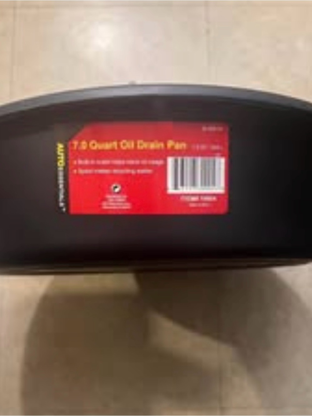 7.0 Quart Black Oil Drain Pan - Unbranded